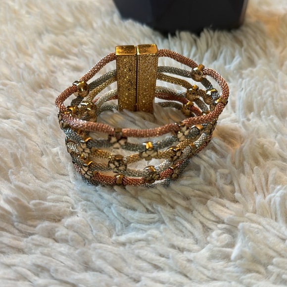 🤗MESH TWISTED BRACELET 4 TONES GOLD COPPER SILVER PEWTER MAGNETIC… - Picture 4 of 16